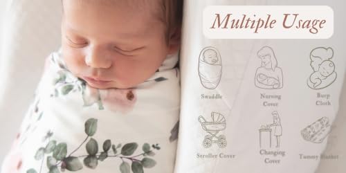 Image of Newborn Baby Swaddle Sets with Headband Pink and Ink