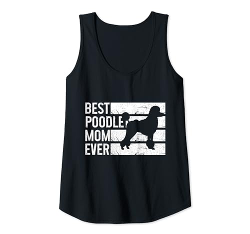 Mujer Best Poodle Mom Ever Standard Caniche Dog Mom Vintage Camiseta sin Mangas