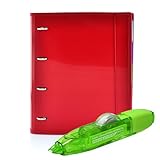Office box - Pack Vuelta al Cole: Carpeta & Block + Cinta Correctora R10- Tu carpeta completa + un corrector recargable de máxima calidad por un precio único. (Rojo + Corrector R10)