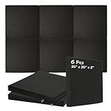 foriy 6 Pack Wall Padding for Golf Simulator, 20' x 20' x 2' Golf Enclosure Padding Foam Panels High-Density Foam Impact Protection PU Leather Surface Indoor Wall Pad for Sports Areas, Gym