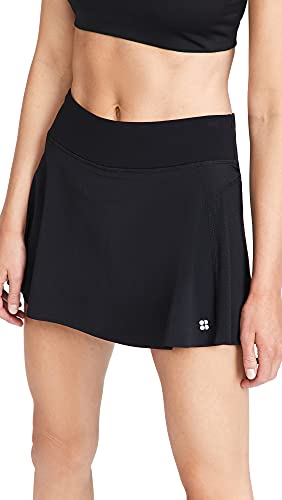 Sweaty Betty Women's Swift Workout Tennis Skort Tennis Shorts, Black, Large