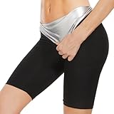 Kiiwah Saunahose Schwitzhose Damen, Sauna Hose Hot Sweat Leggings, Saunaanzüge Shorts Sauna Sporthose Hohe Taille Schwitzen Hosen Jogginghose für Gym, Yoga, Fitness