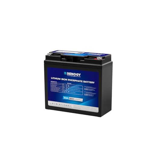 Renogy 12V Lightweight Lithium Battery, 20Ah LiFePO4 Deep Cycle Rechargeable Battery, Built-in BMS, 4000+ Cycles, IP65, Perfect for Trolling Motor, Boats, RVs by Renogy - Used condition - CA$83.32