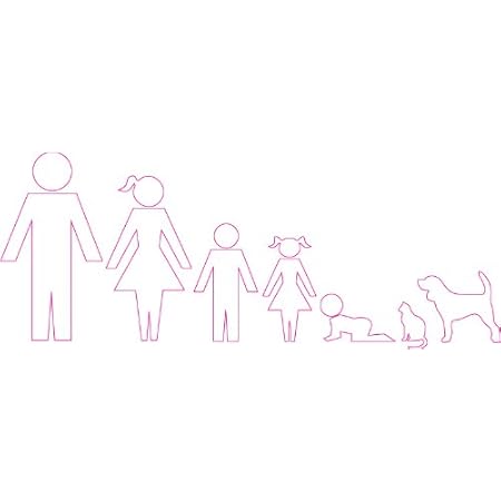 Amazon Com Colored Construir Una Familia De Stick Calcomania De Mama Papa Y Bebe Mascotas Automotive