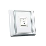 Rollerhouses AC505-01 3 Position ON&sol;Off&sol;ON Rocker Switch White AC120 60HZ Single Manual Wall Mounted Switch SPDT Work with Standard Mechanical Motor&sol;Roller Shutter Motor