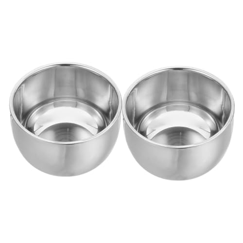 HAPINARY 2pcs Shaving Foam Bowl Stainless Steel 304 Double Layer Shave Cream Cup for Men Heat Insulation 200ml Shaving Accessories