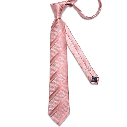 Image of DiBanGu Mens Striped Tie Silk Woven Necktie and Pocket Square Cufflinks Tie Clip Set Wedding Business Formal Gift Tie for Men