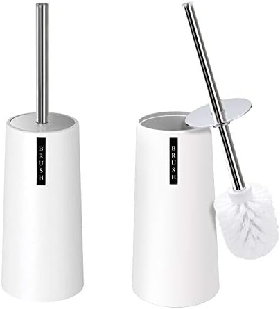 Kelamayi Toilet Brush and Holder 2 Pack Toilet Bowl Brush with Stainless Long Handle Durable Bristles Toilet Scrubber Brush Suitable for Bathroom Deep Cleaning