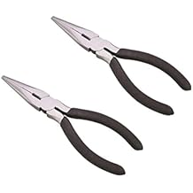 Edward Tools Long Nose Pliers with Side Cutter 6 - 2 Pack - Drop forged steel - Polished rust proof finish - Extra strength well aligned side cutter - Smooth action needle nose pliers