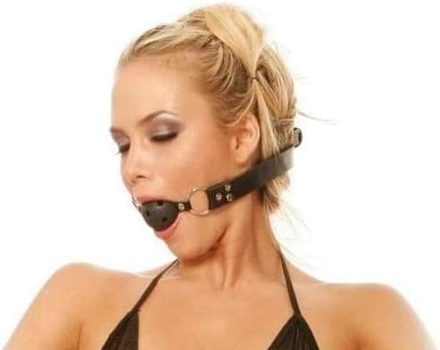 Black Ball Gag BDSM Oral Fetish Slave Adjustable Breathable Restraints