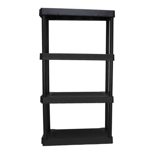 4-Shelf Plastic Shelving Unit 35.2 x 76.2 x 142.7 cm, Black