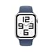 Apple Watch SE (2. Generation) GPS + Cellular 44 mm Smartwatch mit Aluminiumgehäuse in Silber und Sportarmband in Denim (S/M). Fitness und Schlaftracker, Unfallerkennung, Herzfrequenzmesser