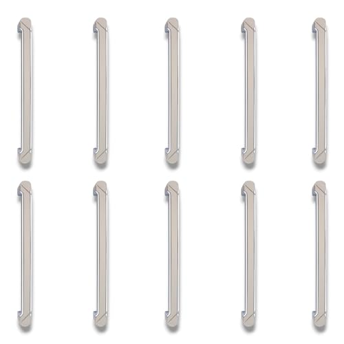 Image of Atom 7.5 Inches Cabinet Door Handle | for Office Drawer Cupboard Almirah Kitchen Wardrobe Doors Pull Handles | Silver Satin Finish (Set of 10, CH-241)