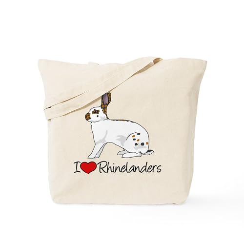 CafePress I Heart Rhinelander Rabbits Tote Bag Natural Canvas Tote Bag, Reusable Shopping Bag