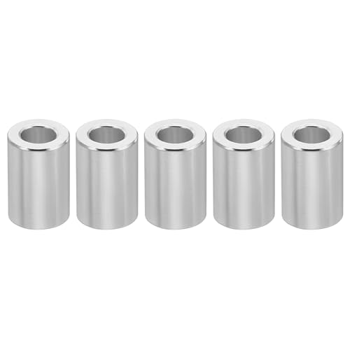 PATIKIL M4 Aluminum Spacers, 5 Pcs Metal Spacer Aluminum 4.2mm ID x 8mm OD x 12mm L Aluminum Spacer Screw Standoff Round for 5/32inch or M4 Screw Bolts