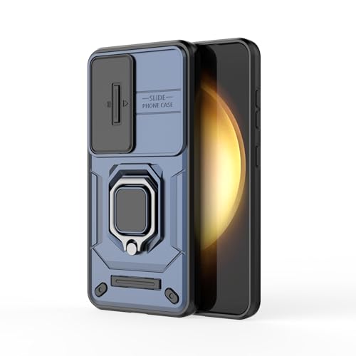 Image of Thermoplastic Polyurethane Camshield Pro Case With Slide Camera Protection And Ring Stand Bumper Back Case Cover For Samsung Galaxy S25 5G (Blue)