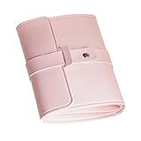 kesurpae Organizador de pendientes compacto y multifuncional, resistente al agua, de piel sintética, gran capacidad, Rosa, desplegar 40.5x16cm