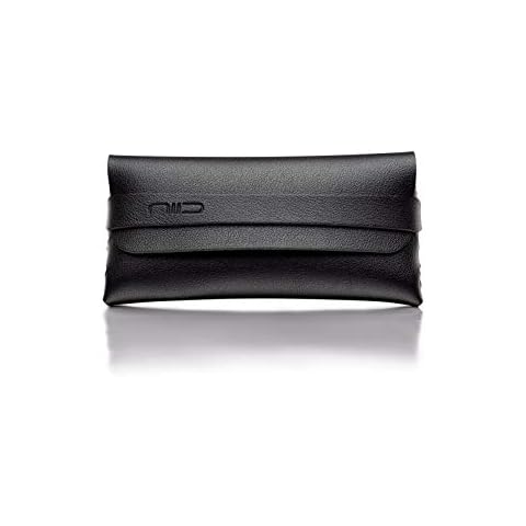 NIID Light Portable Eyeglasses Case Glasses Case Soft Eyeglass Case Faux Leather(Black) Cover