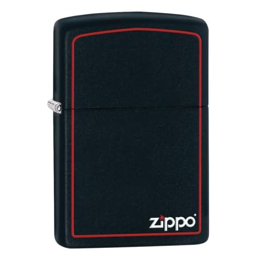 Zippo Briquet noir mat avec bordure