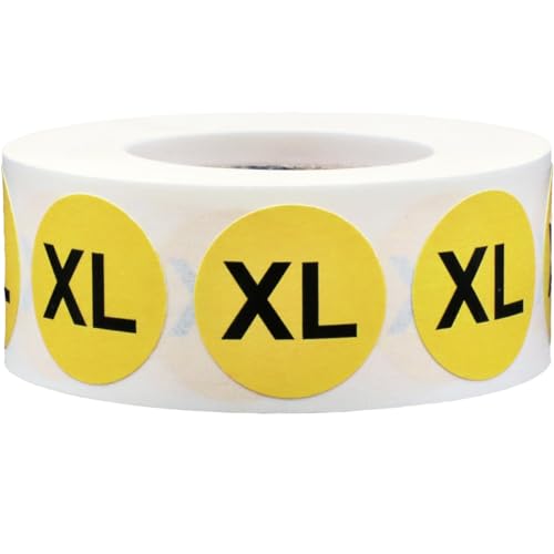Étiquettes autocollantes pour vêtements XL rondes de 1,9 cm à forte visibilité jaune