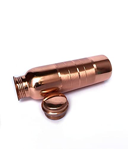 Ratna Copper Bottle Drinkig Water Bottle 100% Embossed Design Copper Bottle Water with Lid Ayurvedic Copper Water Bottle Copper Water Vessel Drink More Water Bottle