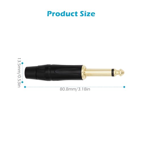 Fancasee 3-Pack Conector Jack Mono 6.35mm miniatura 3