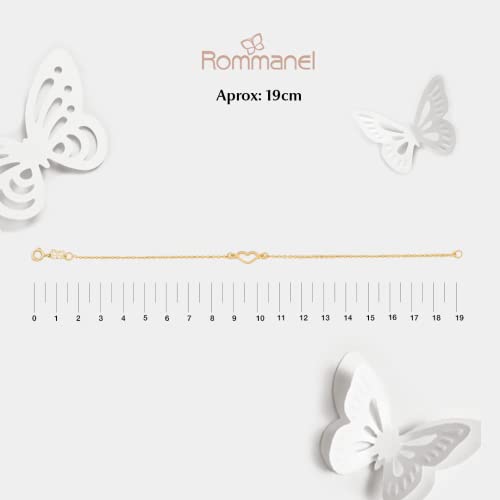 Rommanel 18K Gold-Plated Link-Chain Bracelet with a Small Heart Pendant, Handcrafted3