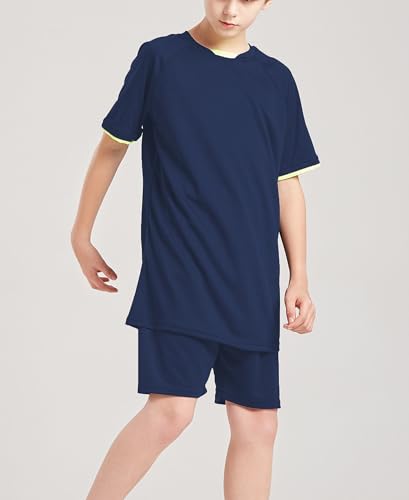 Image of DANI CHINS Boys Loose Athletic Short-Sleeve Shirt and Active Mesh Shorts Set