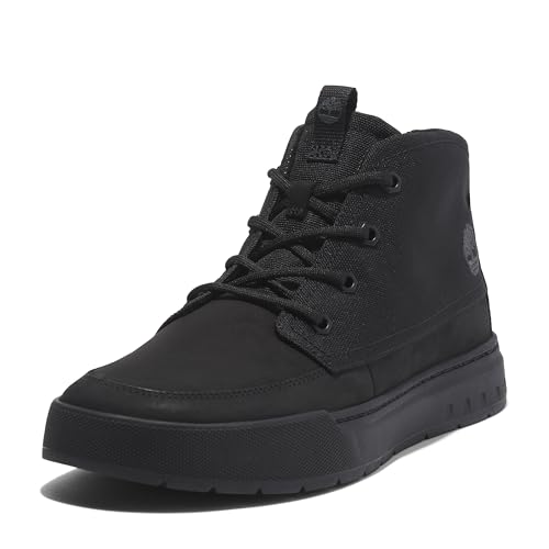 Timberland Men's Maple Grove Mid Lace Up Sneaker, Blackout Nubuck, 8 Medium