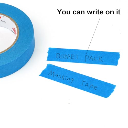Image of BOMEI PACK Blue Painters Tape 1 Inch Bulk - Paint Tape 20 Rolls x 1 Inch x 55 Yards - Blue Masking Tape for Walls Painting, DIY Crafting, Edge Finishing and School Projects, Total 1100 Yards