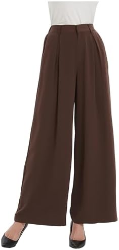 Tronjori Women High Waist Casual Wide Leg Long Palazzo Pants Trou...