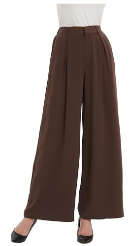 Tronjori Damen Hose Weites Bein Frauen Lange Hose mit Taschen Ein...