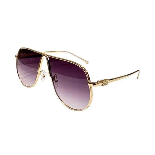 Lunettes de soleil à grande monture en métal rétro pour homme et femme