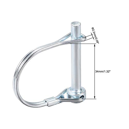 sourcing map Welle Verriegelung Stift - Kupplung für Bauernhof Anhänger Wagen Rasen Garten in Bogenrunde 6mm x 45 mm