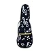 Ukulele Bag 23 Inch Ukulele Bag Waterproof Oxford Musical Note Case Single Shoulder Backpack Adjustable Straps (Ukulele Bag-Black)