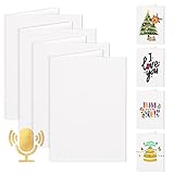 4 Pcs Voice Recordable Greeting Card 30 Seconds Talking DIY Greeting Card, Record and Send your own Custom Voice Message, Music or Sound Effects