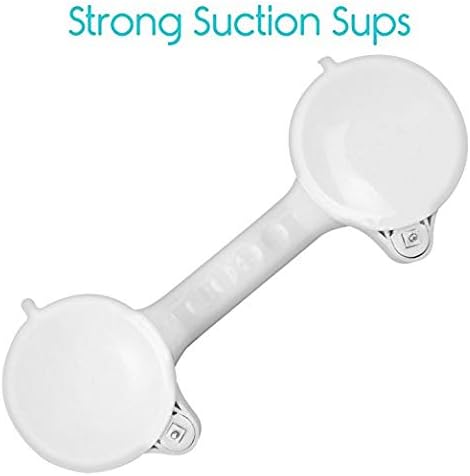 Vive Suction Grab Bar - Shower Handle - Bathroom Balance Bar - Safety Hand Rail Support for Tub, Handicap, Elderly, Injury, Kid, Senior Assist Bath Handle, Non Skid (12 Inches)