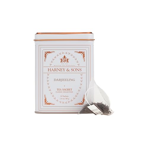 Harney & Sons Darjeeling Black Tea, 20 Sachets in Tin