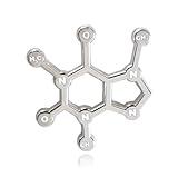 Clayton Jewelry Labs Caffeine Molecule Enamel Pin (Silver)