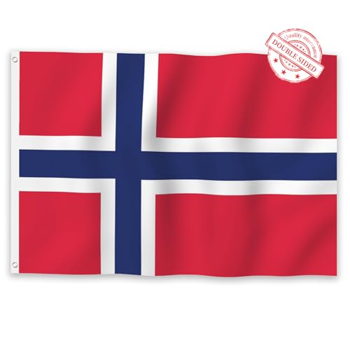 Aoihrraan Norvegia Bandiera 30x45cm Doppio Lato Bandiere Norvegesi Bandiere Per Feste All'Aperto Giardino Casa Porch Party Decorazione Bandiere Con 2 Robusti Grommets
