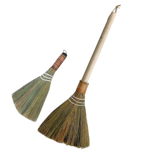 Escoba de limpieza de mesa de madera rústica, pack de 2 unidades para un hogar impecable 2