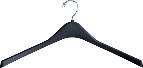 Sturdy Black Plastic Coat Hangers, Box of 100 by The Great American Hanger Company