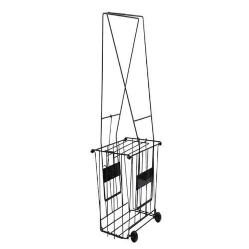 Trémie de tennis portable avec mécanisme de pression et base pliable sur roulettes
