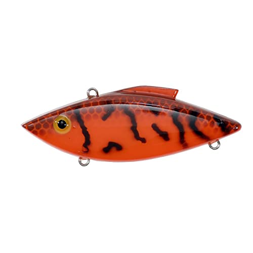 Bill Lewis Lures Lifelike Vibrations Rat-L-Trap 1/2 OZ Lipless Crankbait Fishing Wobble Sinking Lure for Black Bass, Trout, Walleye, Pike, Salmon, Orange Crawdad