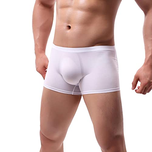 Dinnesis Calzoncillos bóxer sin costuras de seda de hielo, calzoncillos cómodos ropa interior que absorben el sudor y transpirables, pantalones cortos deportivos retro xxl calzoncillos cortos hombres