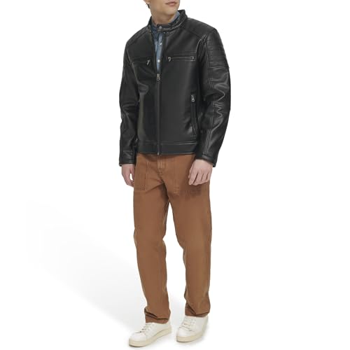 Image of Levi's Men's Full Zip Faux Leather Racer Jacket