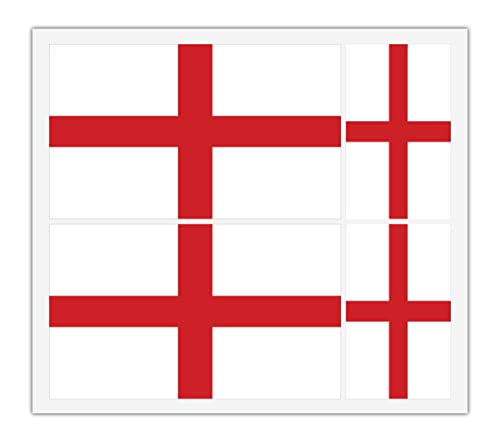 4 pegatinas de vinilo de la bandera de San Jorge Inglaterra para el espejo de parachoques del coche, iPad Van y ordenador, Pegatinas Coche Exterior
