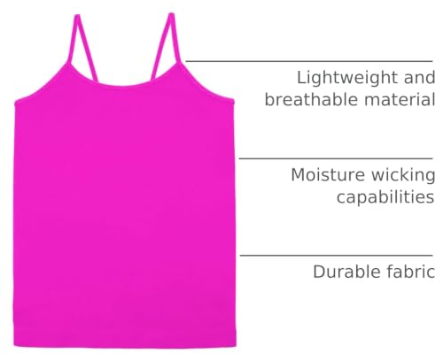 Image of Kurve Girl's Sleeveless Tank Top - Stretch Undershirts Cami Camisole, UV Protective Fabric, Rated UPF 50+ (Made in USA)