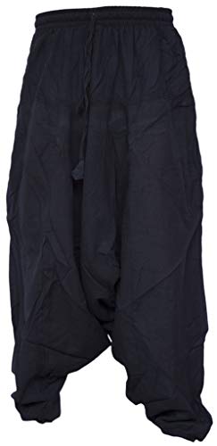 Gheri Men's Light Cotton Drop Crotch Ninja Aladdin Genie Harem Pants Trousers3