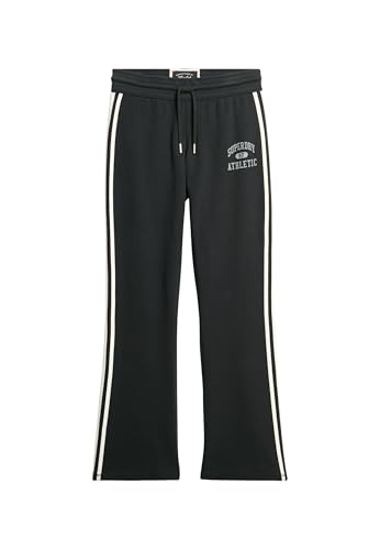 Superdry Damen Athletic Essentials Jogginghosen mit Streifen und Schlag Finster Marineblau 44